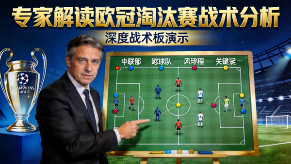 专家解读欧冠淘汰赛战术分析视频封面图，深度战术板演示